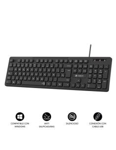 SUBBLIM Teclado Ergonómico Business Slim Silencioso con cable USB 2