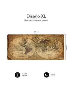 SUBBLIM Alfombrilla Ratón Vintage World XL Mouse Pad 900x400x3 2