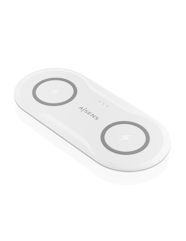 AISENS Cargador Inalambrico USB-C 15W 2 en 1 Para Movil Auriculares, Blanco