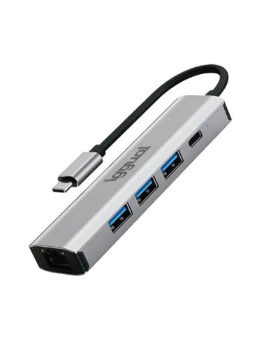 Iggual hub tipo c 5 puertos 3xusb + rj45 + tipo c