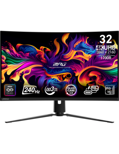 MSI MPG 321CURX QD-OLED pantalla para PC 80 cm (31.5") 3840 x 2160 Pixeles 4K Ultra HD Negro