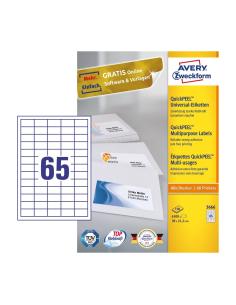 Avery 3666 etiqueta autoadhesiva Rectángulo Permanente Blanco 6500 pieza(s)