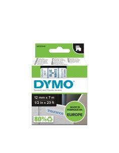 Dymo D1 Etiquetas estandar azul sobre blanco 12mm x 7m poliester 2